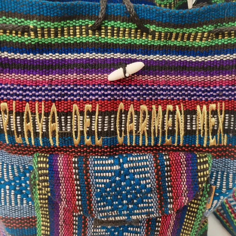 Pinzon Mexican Woven Backpack Playa del Carmen Boho Festival Artisan Travel Bag